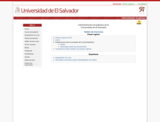 expediente.ues.edu.sv screenshot