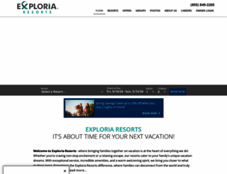 exploriaresorts.com screenshot