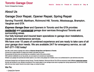 expressgaragedoor.ca screenshot