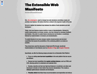 extensiblewebmanifesto.org screenshot
