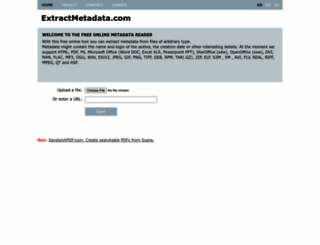 extractmetadata.com screenshot