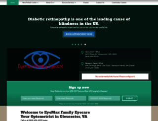 eyemaxfamilyeyecare.com screenshot