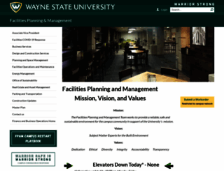 facilities.wayne.edu screenshot