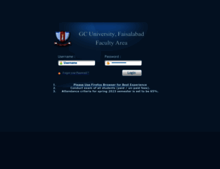 faculty.gcuf.edu.pk screenshot