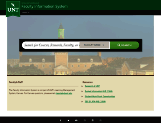 faculty.unt.edu screenshot