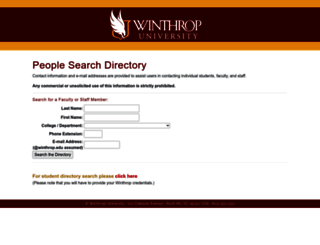 faculty.winthrop.edu screenshot