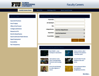 facultycareers.fiu.edu screenshot