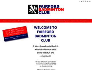 fairfordbadmintonclub.co.uk screenshot