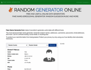 fake-name-generator.com screenshot
