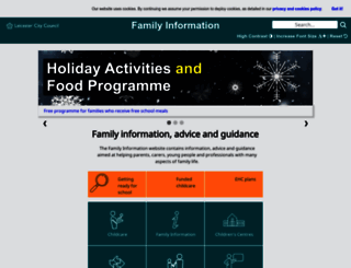 families.leicester.gov.uk screenshot