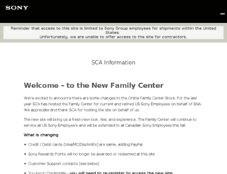 familycenter.sonyrewards.com screenshot
