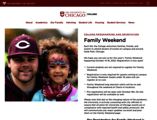 familyweekend.uchicago.edu screenshot