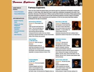 famous-explorers.org screenshot