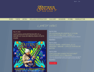 fanclub.santana.com screenshot