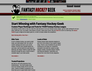 fantasyhockeygeek.com screenshot