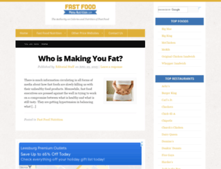 fastfoodmenunutrition.com screenshot