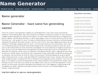 fastnamegenerator.com screenshot