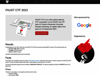 faustctf.net screenshot