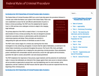 federalrulesofcriminalprocedure.org screenshot