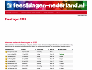 feestdagen-nederland.nl screenshot