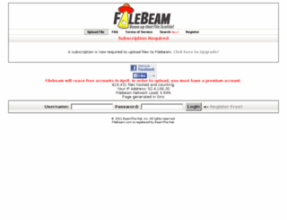 filebeam.com screenshot