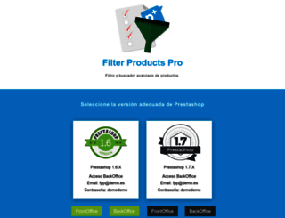 filterproductspro.presteamshop.com screenshot