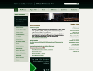 finaid.msu.edu screenshot