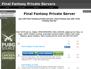 finalfantasyservers.com screenshot
