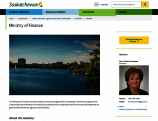 finance.gov.sk.ca screenshot