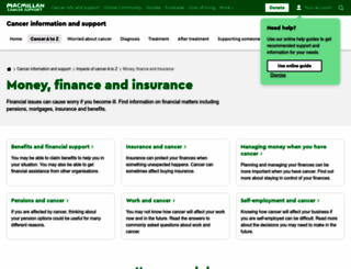 finance.macmillan.org.uk screenshot