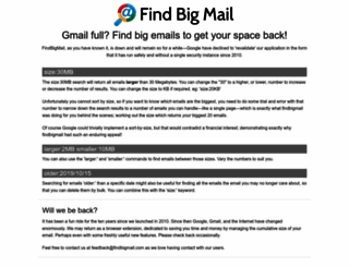 findbigmail.com screenshot