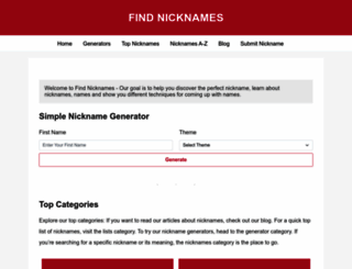 findnicknames.com screenshot