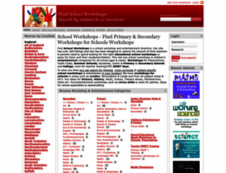 findschoolworkshops.co.uk screenshot