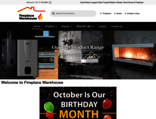 fireplacewarehouse.co.za screenshot