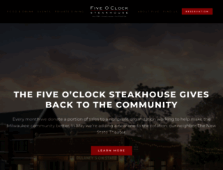 fiveoclocksteakhouse.com screenshot