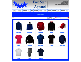 fivestarapparel.com screenshot