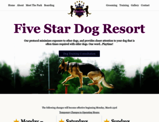 fivestardogresort.com screenshot
