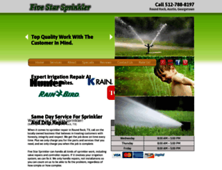 fivestarsprinkler.com screenshot