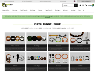 flesh-tunnel-shop.de screenshot