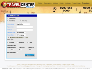 flights.travelcenteruk.co.uk screenshot