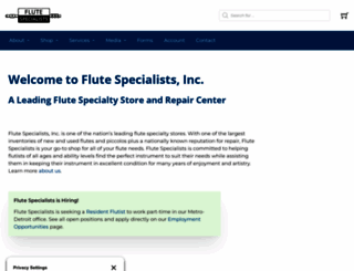 flutespecialists.com screenshot