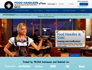 foodhandlersoftexas.com screenshot