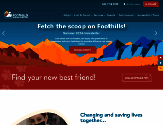 foothillsanimalshelter.org screenshot