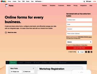 forms.zoho.com screenshot