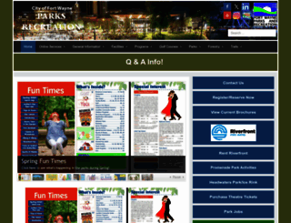 fortwayneparks.org screenshot