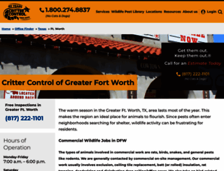 fortworth.crittercontrol.com screenshot