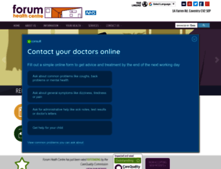 forumhealthcentre.nhs.uk screenshot