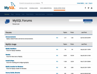 forums.mysql.com screenshot