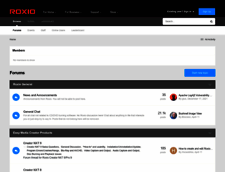 forums.support.roxio.com screenshot