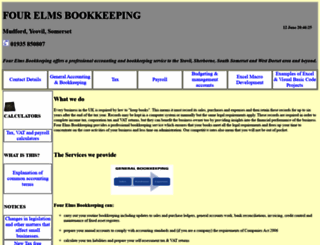 fourelmsbookkeeping.co.uk screenshot